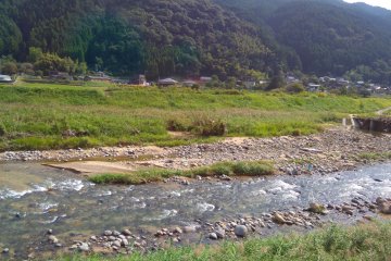 Mikuma River  and mountains  