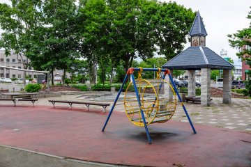 The park features numerous playground equipment to keep the children entertained