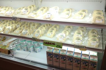 Dairy case with cheese, milk, yogurt, ice cream