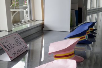Train conductor hats in the kids educational playroom