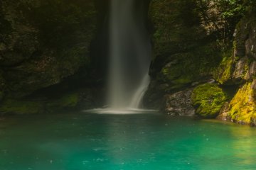 The god of water might appear from this mysterious waterfall basin