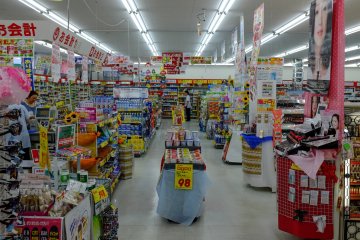 The store is nice and bright with English signage