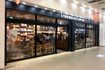 There are both independently owned eateries and chains like Starbucks here