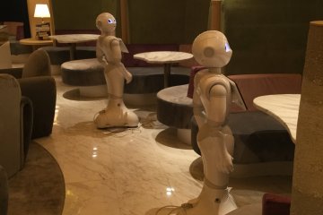 'Seat-sharing Pepper' per table can only interact in Japanese.