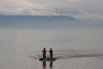 Walking on water? No, cycling on water is crazy