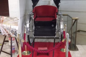 A fancy rickshaw in the lobby