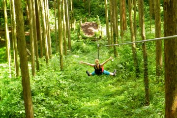 Feeling free as I fly through the trees.