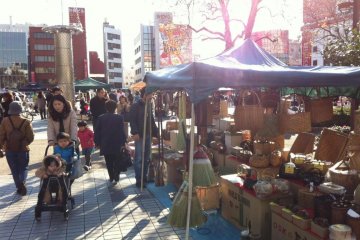 Handmade wooden baskets and lanterns