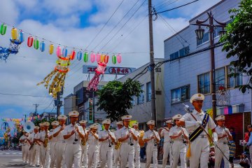 Kutchan Ekimae Dori is decorated in traditional style during the weekend event