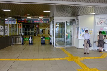Ticket machines at the Shinkansen entry gates. Note if you are carrying a JR East Pass, you must enter the small information office on the right