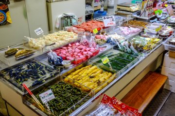 There is a small selection of pickled vegetables