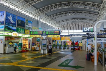 The interior of the Shinkansen terminal is very pleasing to the eye
