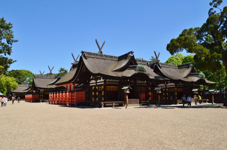 The four halls of Sumiyoshi Taisha