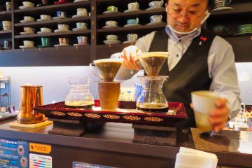 Toshiya Fushimi brewing our coffee