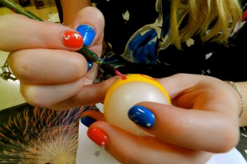 The hardest part is having to hold your candle while you paint it.