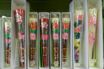 The candles come in various shapes and sizes.