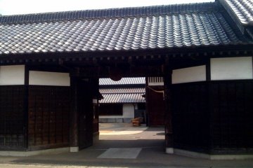 Outside Kiuchi Brewery: the traditional sake heritage is evident