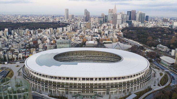 The Japan National Stadium was officially unveiled in December of 2019