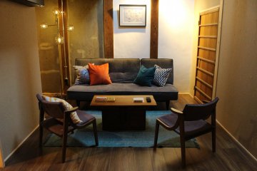 The living room on the first floor