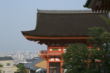 A final glimpse as the near fully risen sun signaled my leave at Kiyomizu Temple in the Higashiyama mountains east of Kyoto