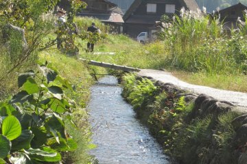 The stream leading into town