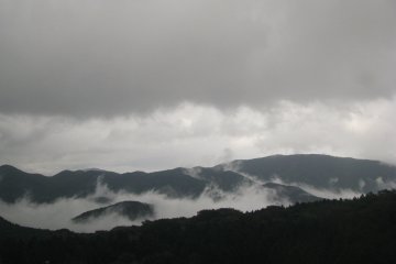 On bad weather Fuji-san can't be seen 