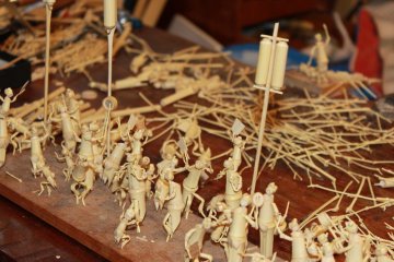 <p>Bamboo figurines, a work in progress.</p>