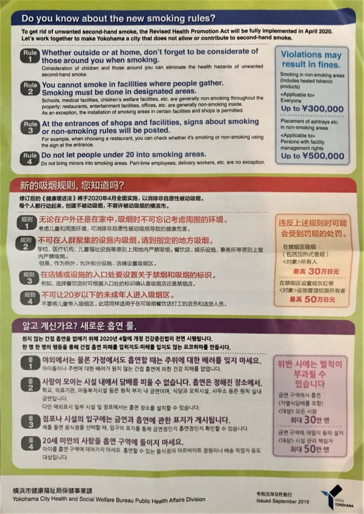 The pamphlet of The Revised Health Promotion Act.