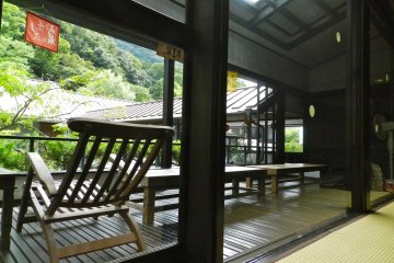 View out to the trees from the rest area.