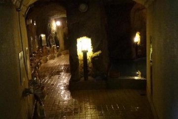 The other is a bath dug into the side of the mountain, like a cave.