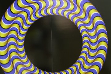 One of the puzzle art pieces on display