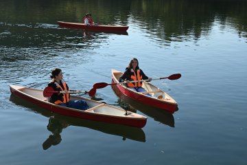 A serene canoeing experience