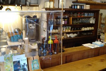 Rustic atmosphere inside the café