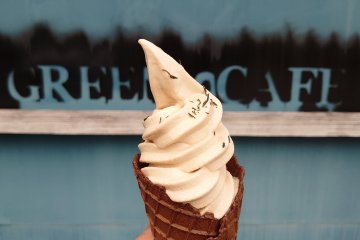 Simple black tea ice cream cone never tasted any better.