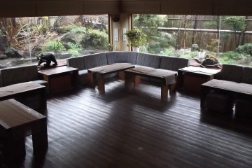 Lobby lounge by day, karaoke lounge by night