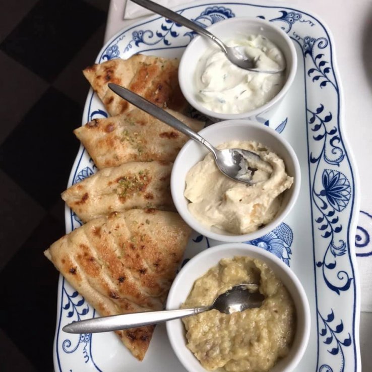 Dips and pita bread