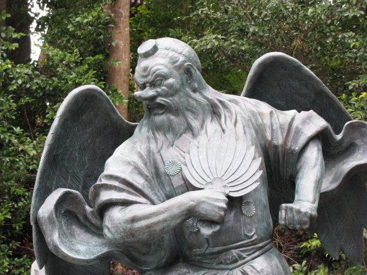 Tengu with a fan