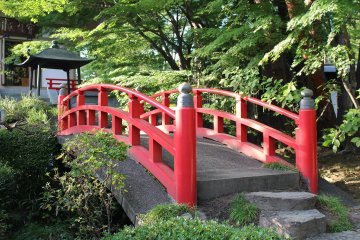 The red curved bridge design came from China