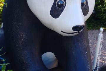 Panda statue of Styrofoam