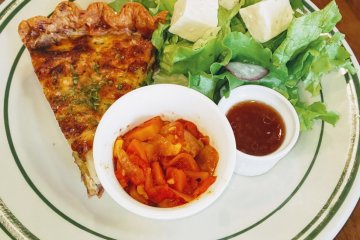 Homemade quiche at Vert Cafe, Gyoda