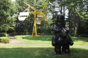 In the sculpture garden