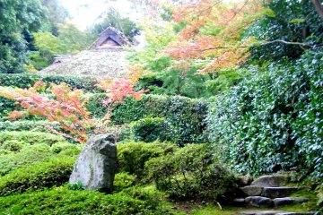 <p>Shisendo Temple's Heritage Garden - rocks, greenery and burrowed landscape.</p>