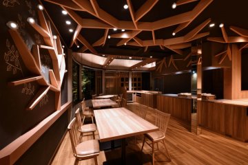 The sleek dining area