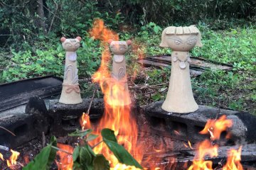 Getting ready for the open flame firing process