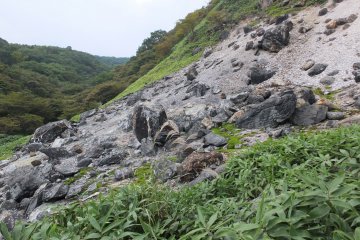 The Sessho-seki Rock is near Nasu-Yumoto Hot Springs
