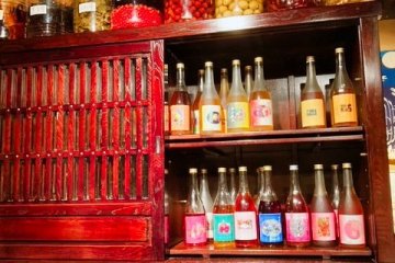 Lots of various fruit liquors