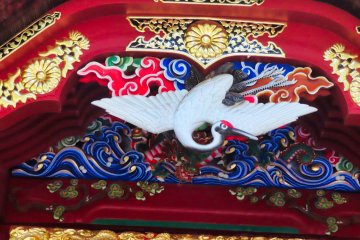 Carving of Japanese Red Crown Crane at Zuishinmon Gate