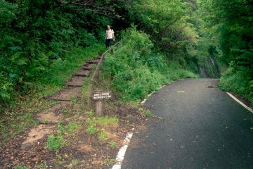 The trailhead by the road