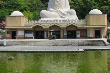 Water in a temple is a symbol of calm contemplation