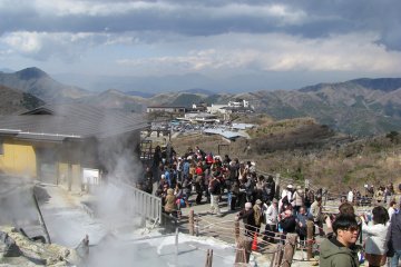 Many tourist want to try kuro-tomago